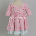 Boutique girls pink green cotton floral dress